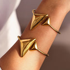 Chic Geometric Triangle Open Cuff Bangle