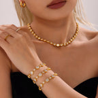4-Piece 18K Gold Cubic Zirconia Layered Bracelet Set