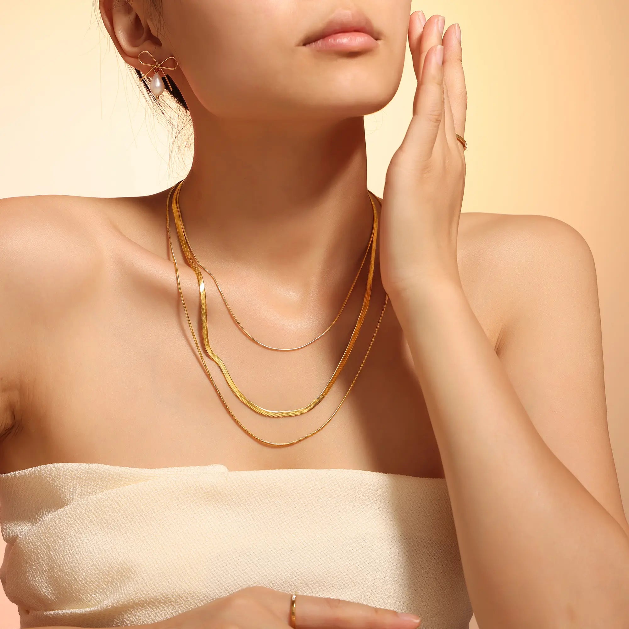 Layered Snake Chain Choker Necklace