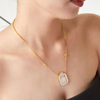 Floating Crystal Perfume Bottle Pendant Necklace
