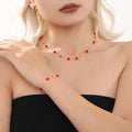 Colorful Gemstone Beads Necklace & Bracelet Jewelry Set