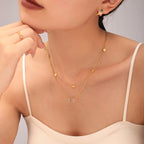 Sparkling Infinity CZ Layered Necklace & Bracelet Jewelry Set