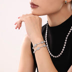 18K Gold Plated Emerald Cut CZ Geometric Station Bracelet