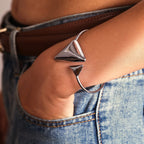Chic Geometric Triangle Open Cuff Bangle