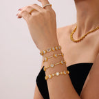 4-Piece 18K Gold Cubic Zirconia Layered Bracelet Set