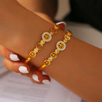Tree of Life Crystal Hinge Bangle Bracelet