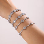 4-Piece 18K Gold Cubic Zirconia Layered Bracelet Set