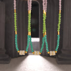 Dopamine Colorful Beaded CZ Charm Choker Necklace
