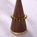 Vintage Bezel Emerald Green Gemstone Ring
