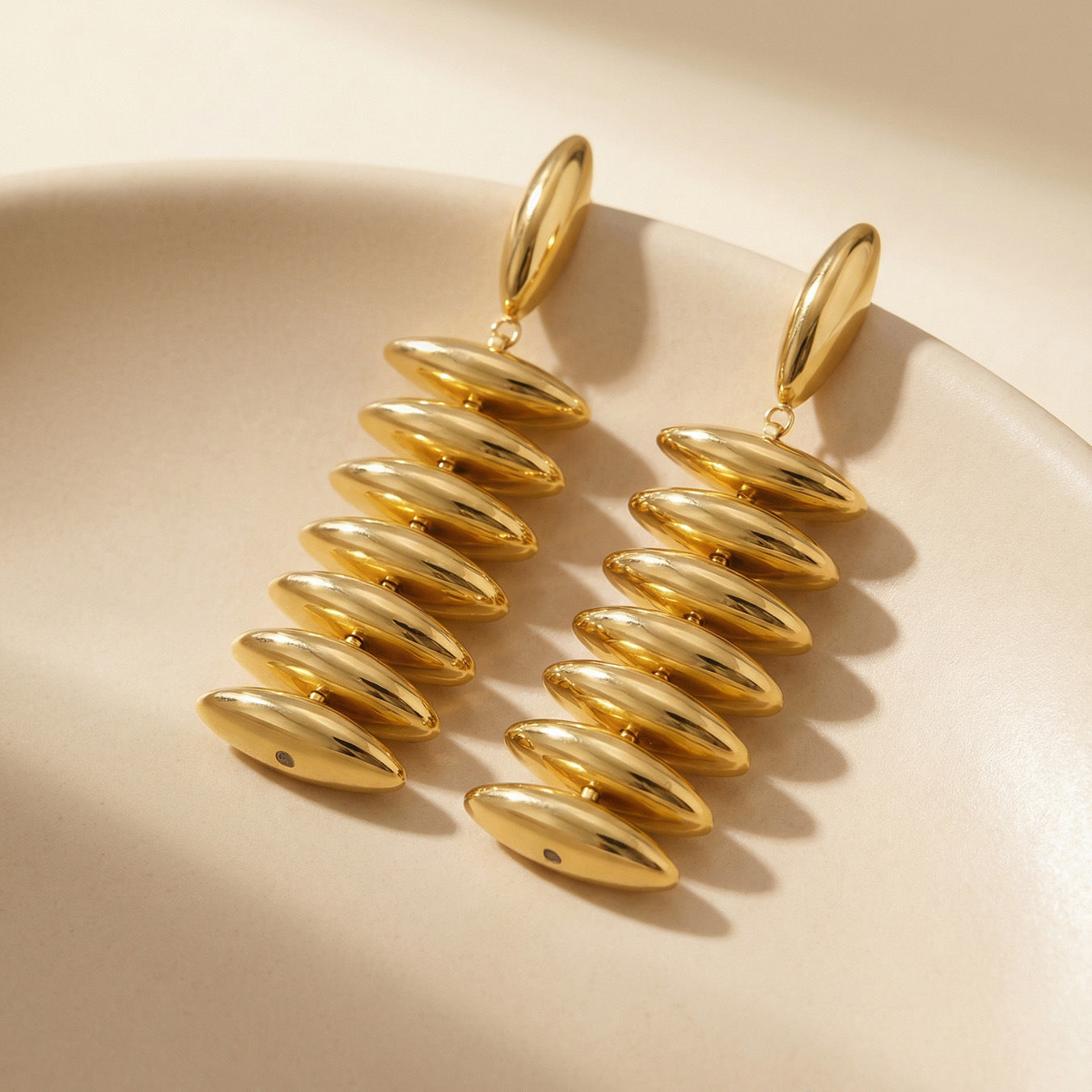 Chunky Metallic Beaded Drop Earrings