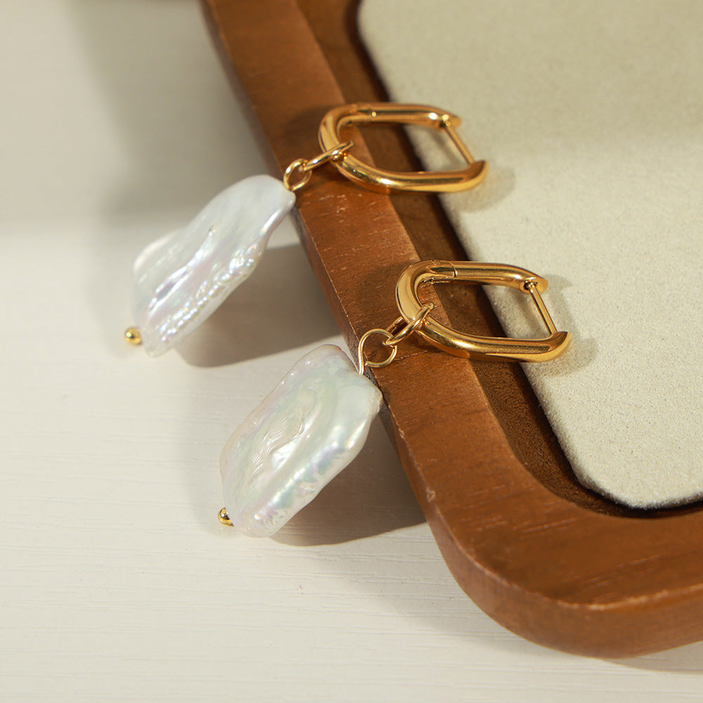 French Baroque Pearl Drop Earrings