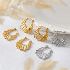 Irregular Molten Shell Hoop Earrings