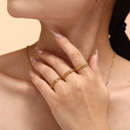 Double Layer Sparkly CZ Adjustable Ring