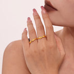 Sculptural Hugging Hands Open Ring