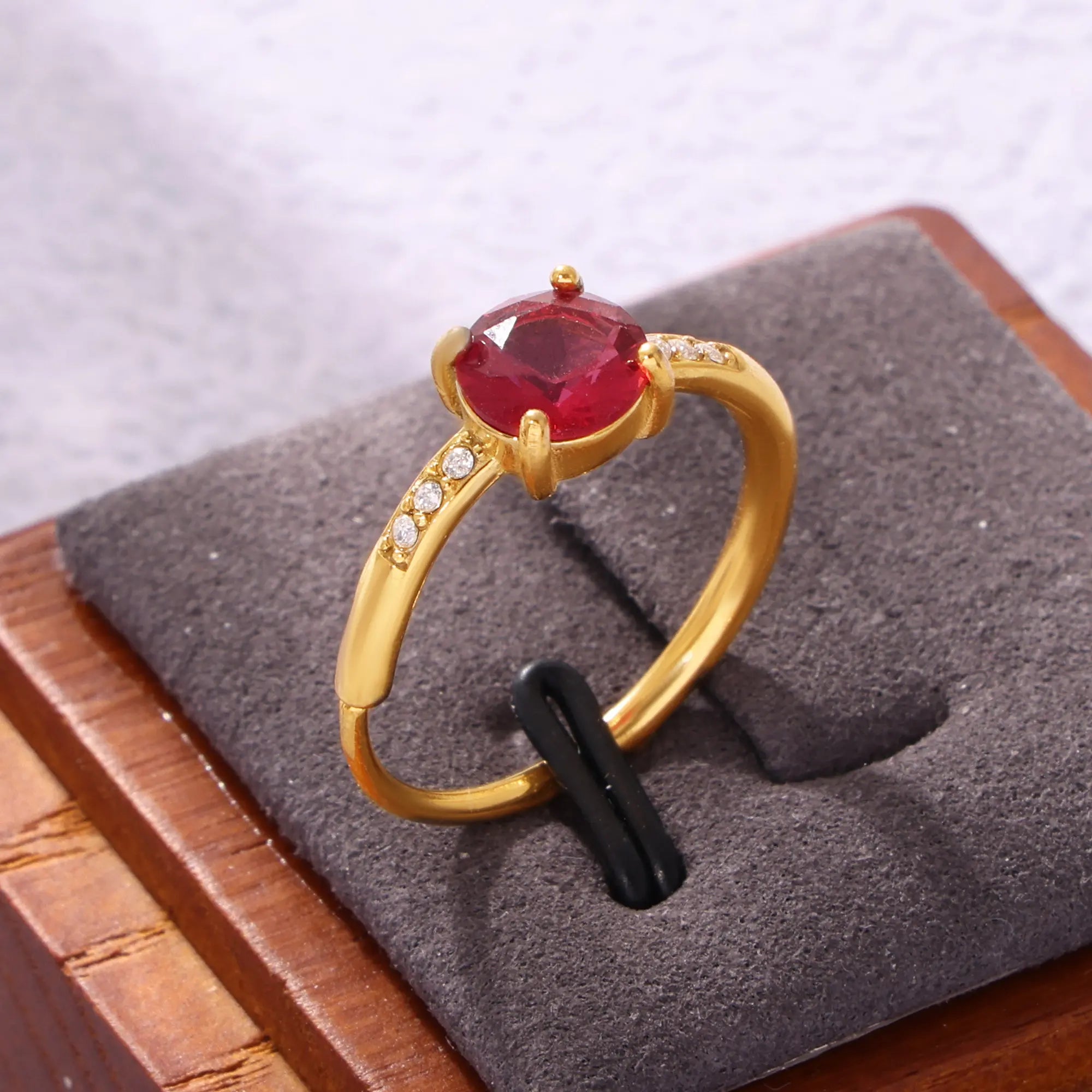 Luxury Cushion Cut Gemstone Statement Ring