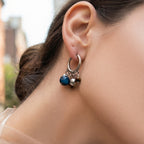 Vintage Natural Stone Tassel Hoop Earrings