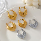 Minimalist Leaf Heart Stud Earrings