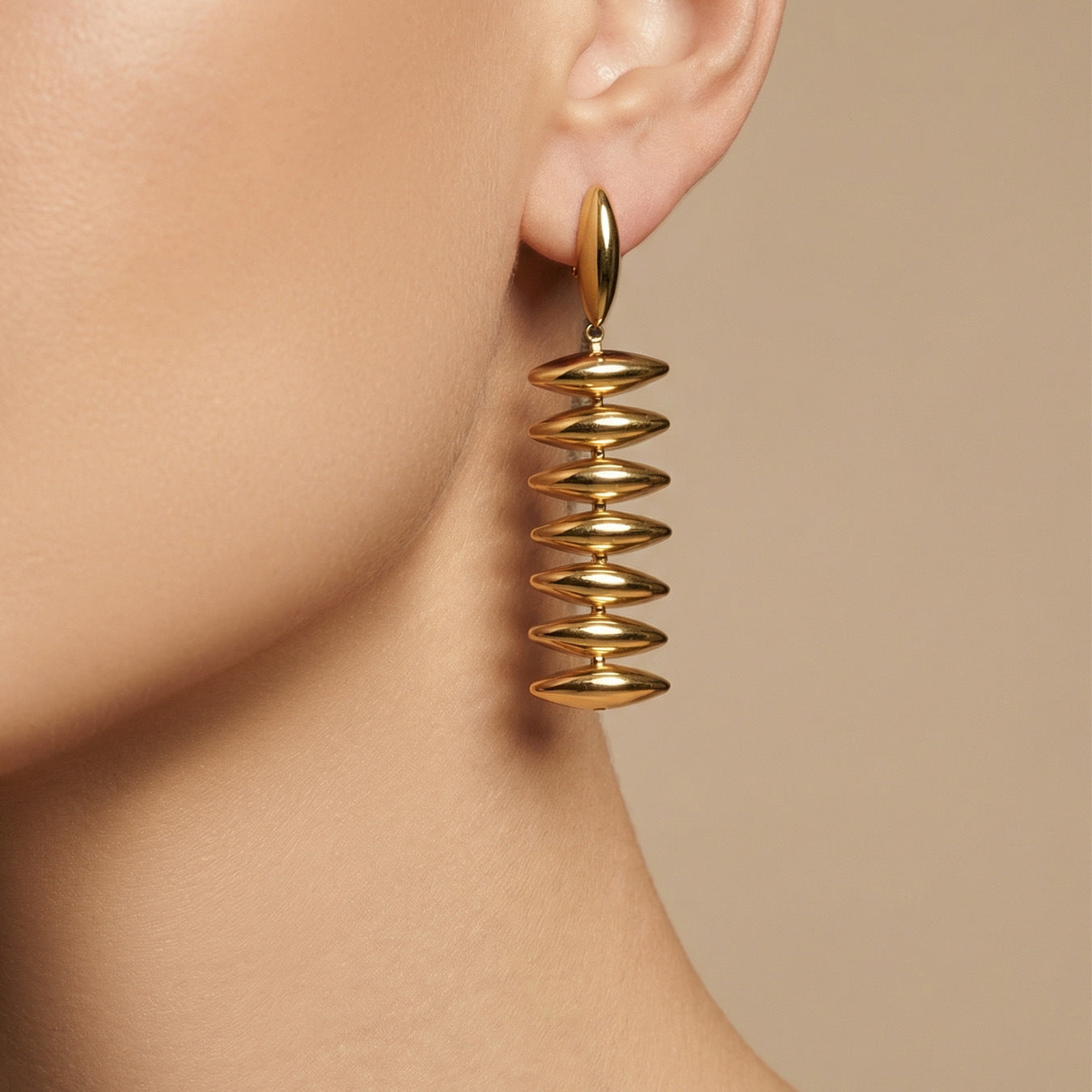 Chunky Metallic Beaded Drop Earrings