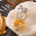 Vintage Orb Pavé Pearl Statement Ring