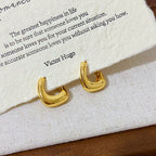Chunky U-Shape Oval Hoop Earrings