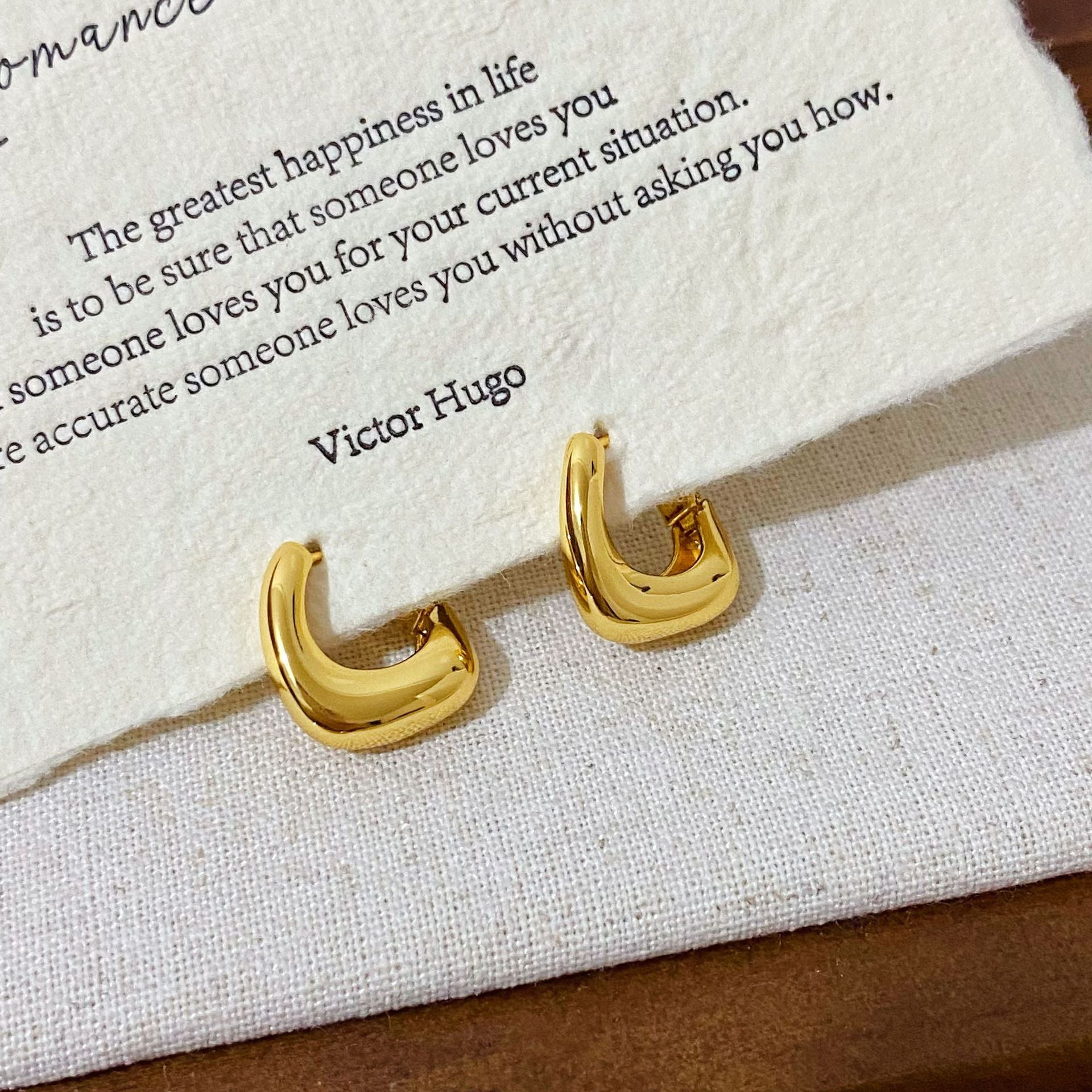 Chunky U-Shape Oval Hoop Earrings