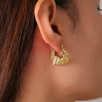 Irregular Molten Shell Hoop Earrings