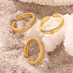 Double Layer Sparkly CZ Adjustable Ring