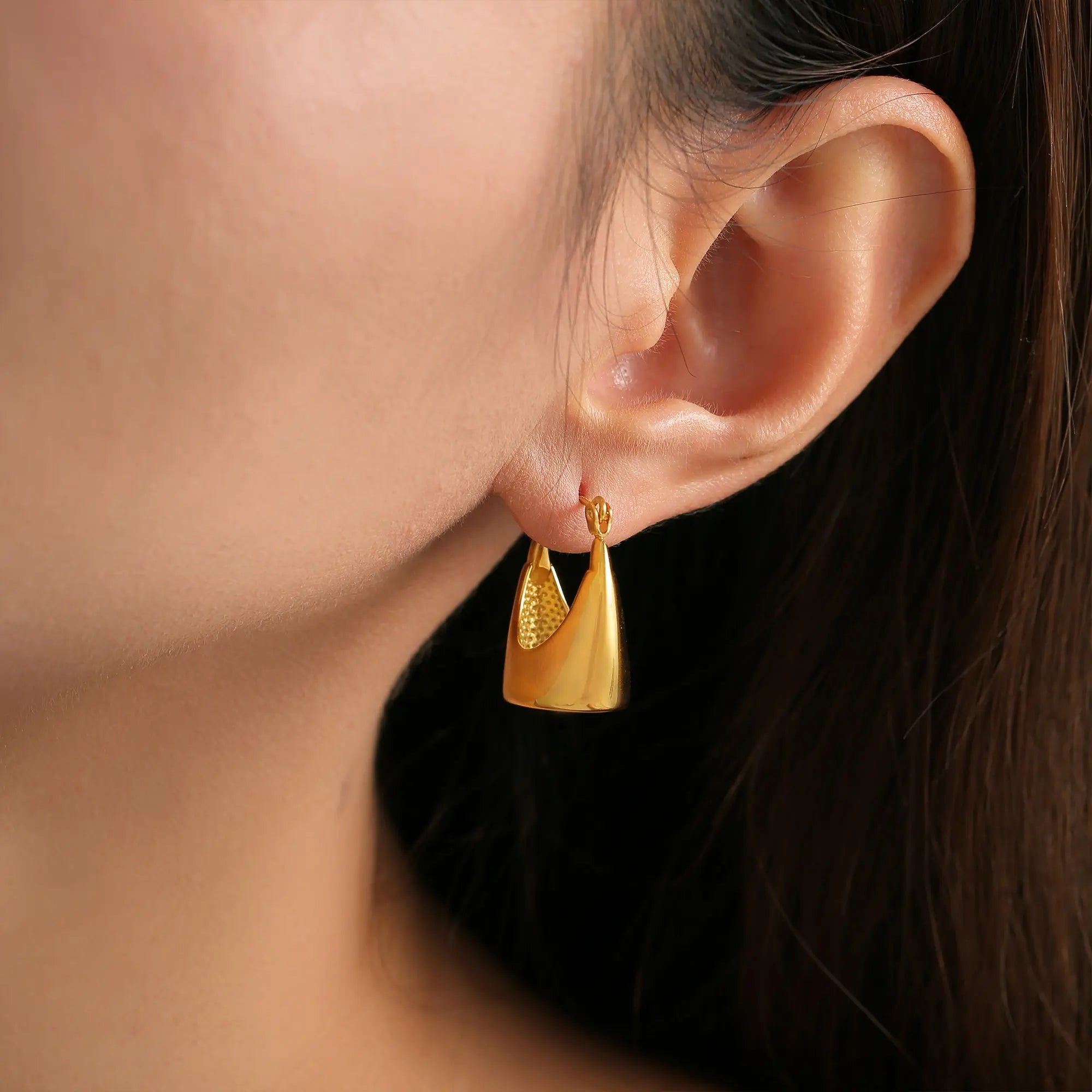 Minimalist Chunky Dome Hoop Earrings