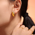 Minimalist Crescent Moon Zircon Stud Earrings