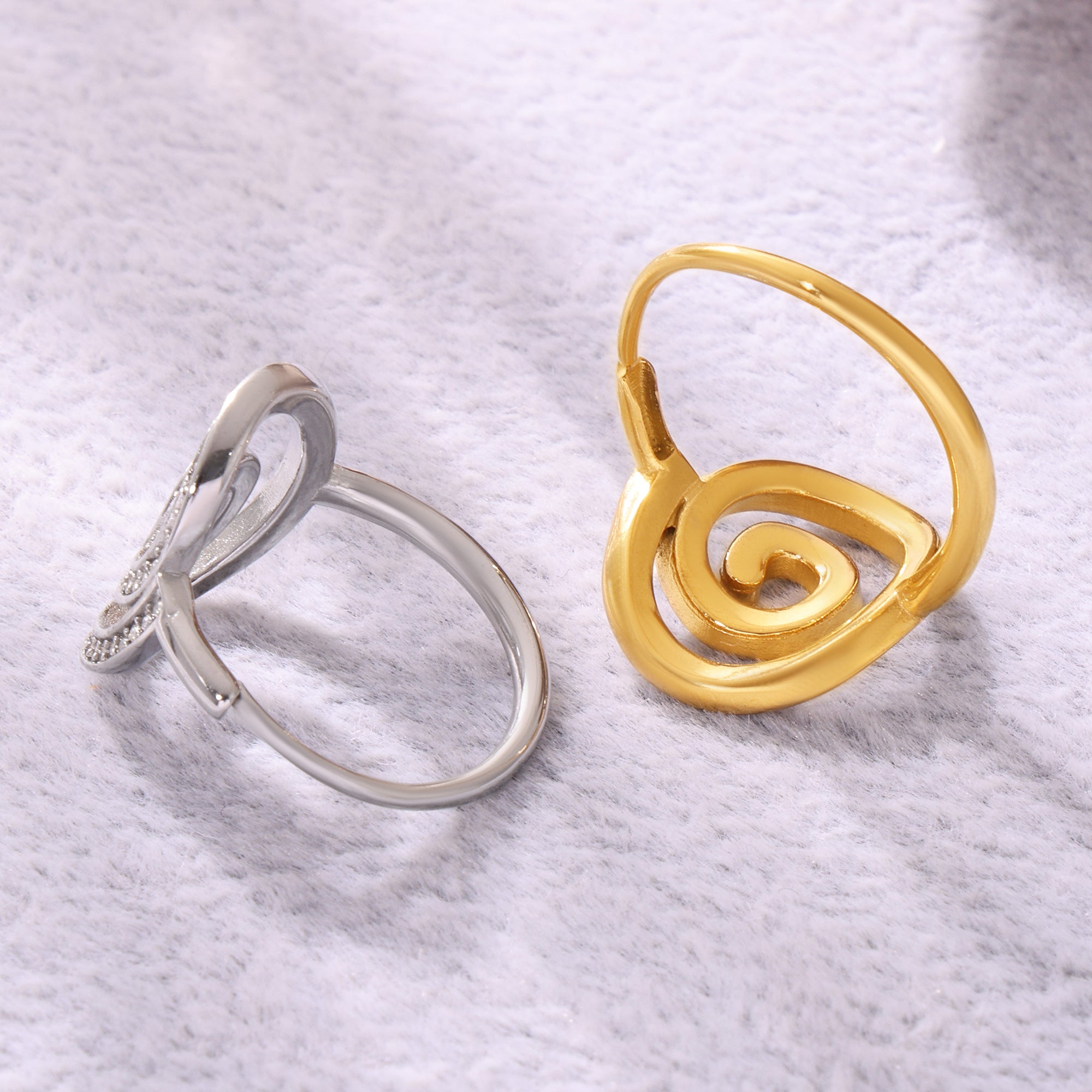 Onivan Sculptural Swirl CZ Bypass Ring