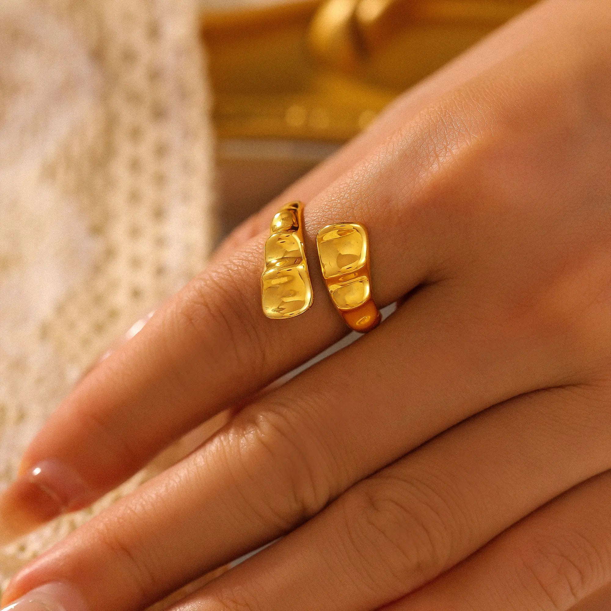 Vintage Molten Metal Irregular Open Ring