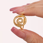 Onivan Sculptural Swirl CZ Bypass Ring