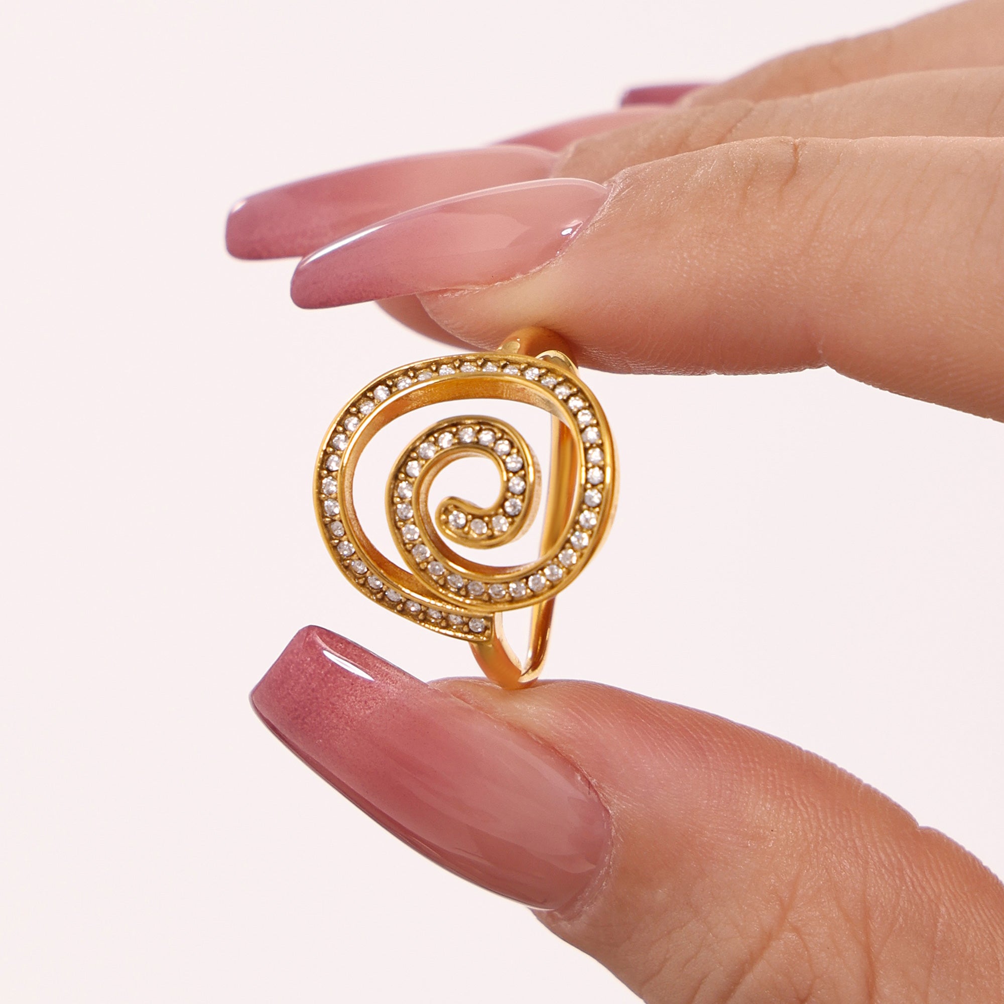 Onivan Sculptural Swirl CZ Bypass Ring