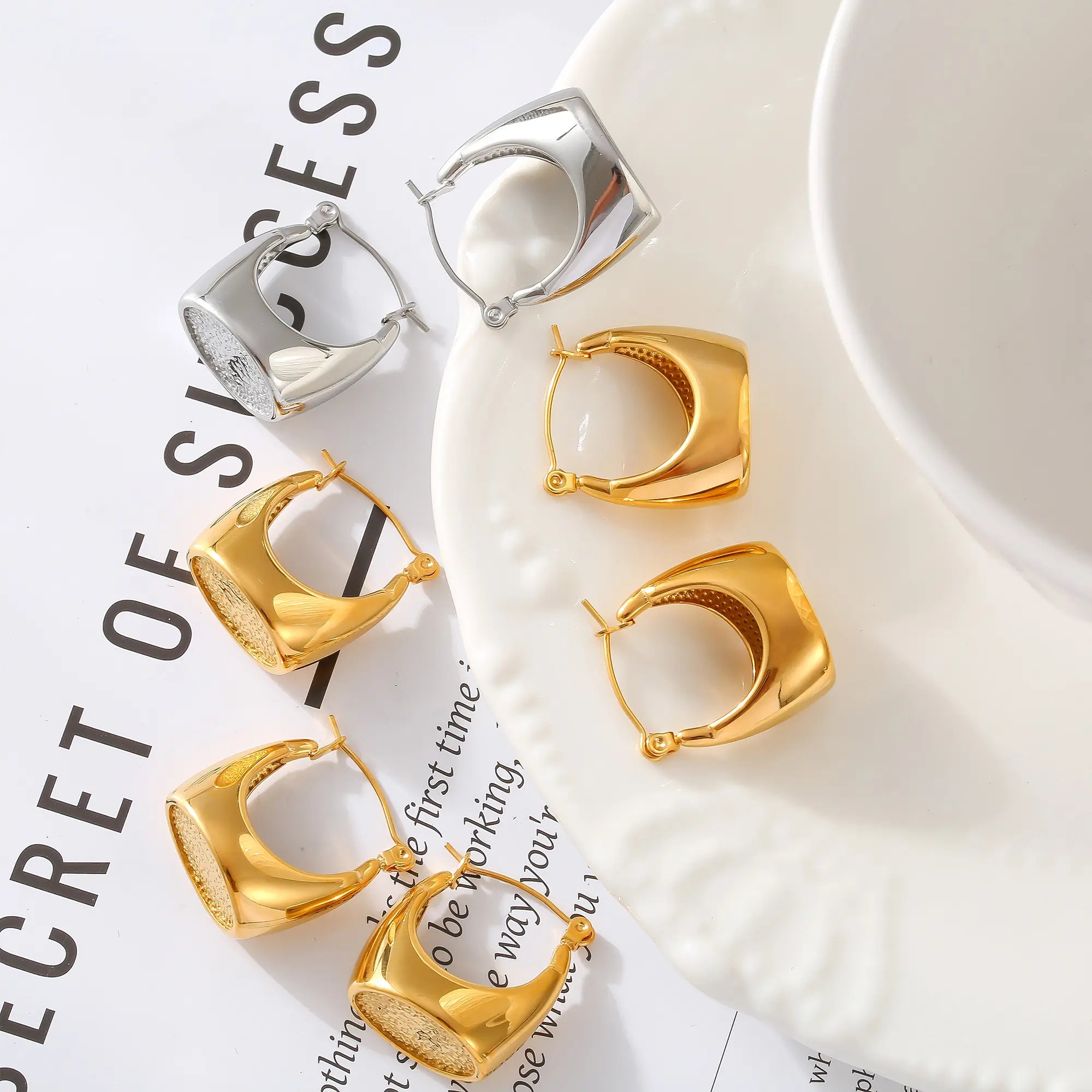 Minimalist Chunky Dome Hoop Earrings