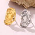 Vintage Sculptural Wavy Straw Hat Statement Ring