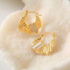 Irregular Molten Shell Hoop Earrings