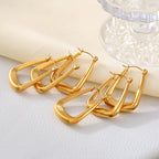 Minimalist Geometric U-Shape Hoop Earrings