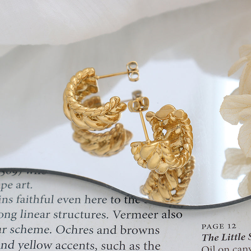 Minimalist Twisted Knot Hoop Earrings