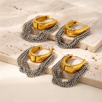 Multi-Layer Chain Fringe Hoop Earrings