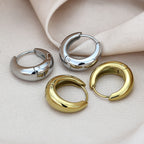 Minimalist Chunky Waterdrop Hoop Earrings in Waterproof Stainless Steel
