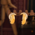 Minimalist Crescent Moon Zircon Stud Earrings