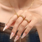 Double Layer Sparkly CZ Adjustable Ring
