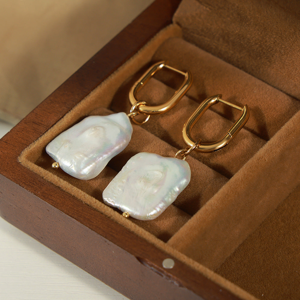 French Baroque Pearl Drop Earrings