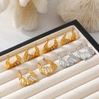 Irregular Molten Shell Hoop Earrings