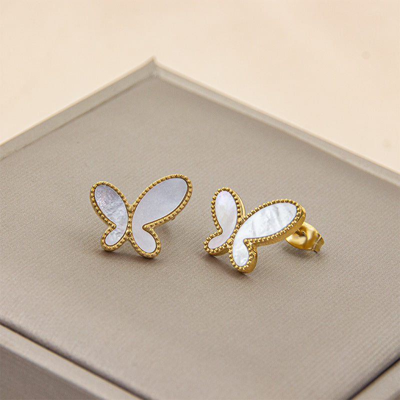 Dainty Mother of Pearl Butterfly Studs