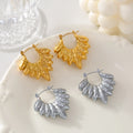 Minimalist Hollow Leaf Hoop Earrings