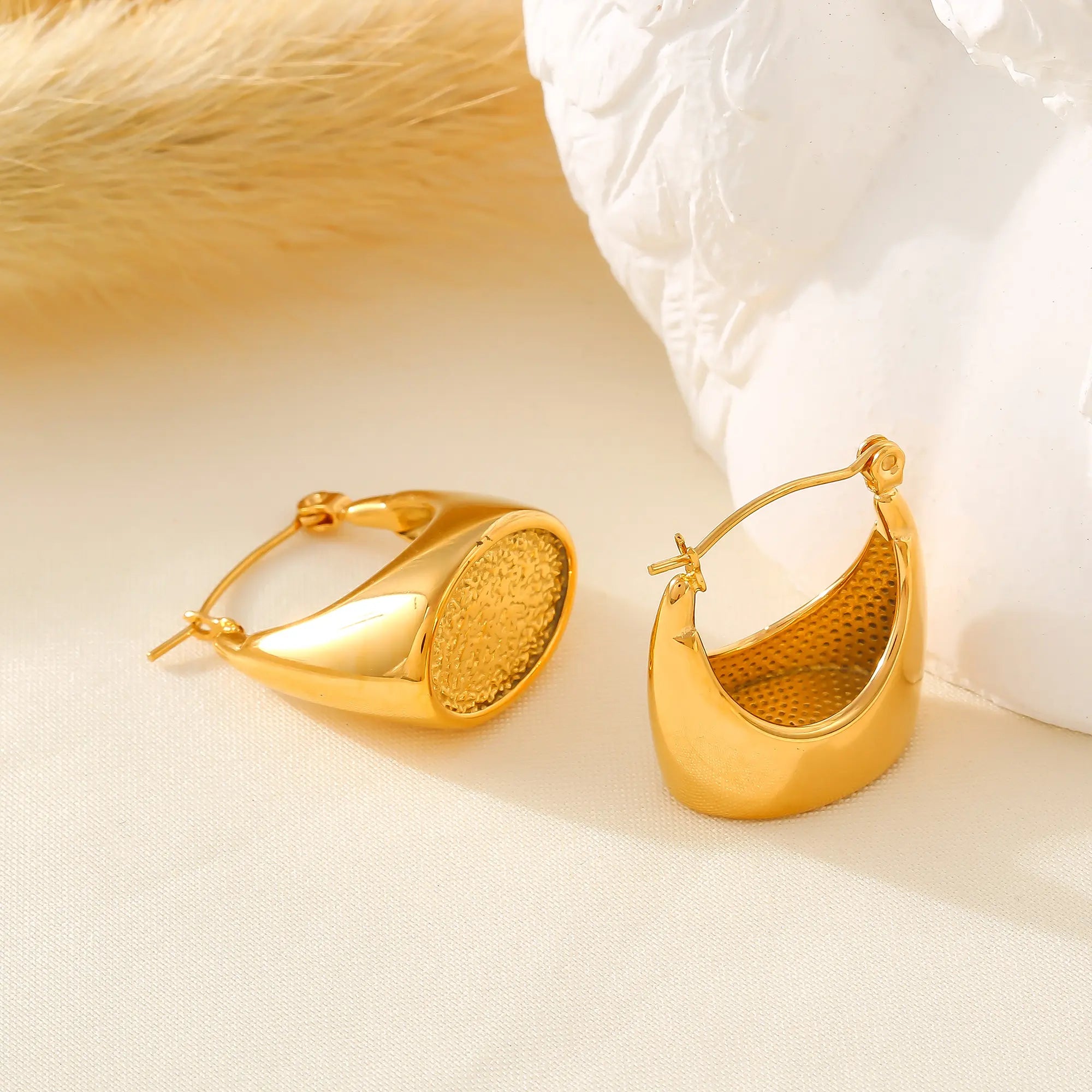 Minimalist Chunky Dome Hoop Earrings