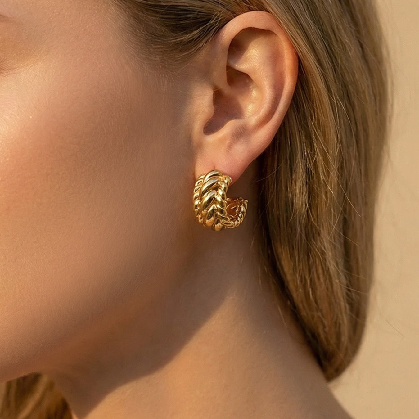 Minimalist Twisted Knot Hoop Earrings