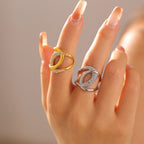 Vintage Interlocking Pave Loop Ring
