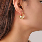 Irregular Molten Shell Hoop Earrings